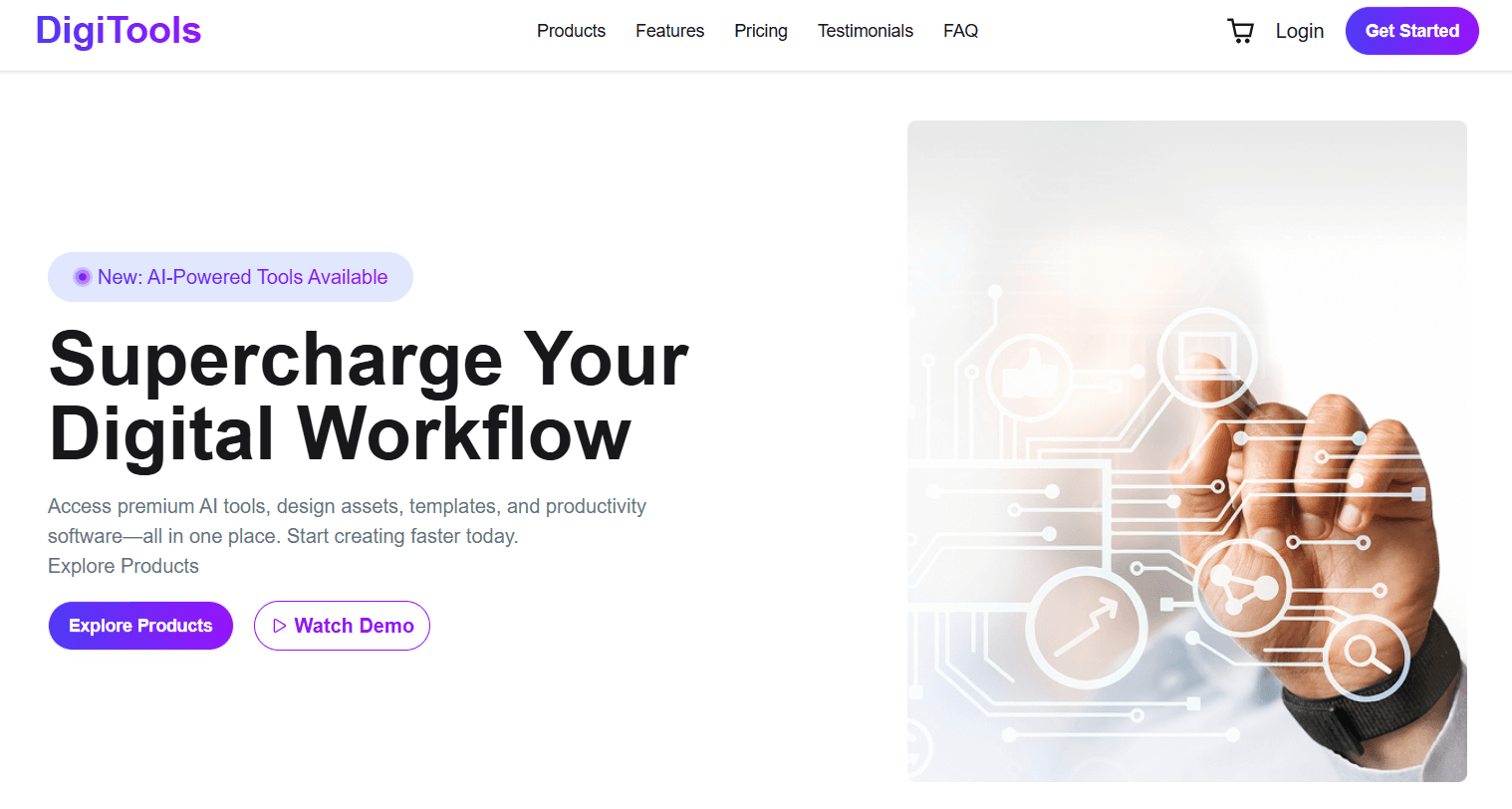 DigiTools Platform - React Web App with Local JSON Data